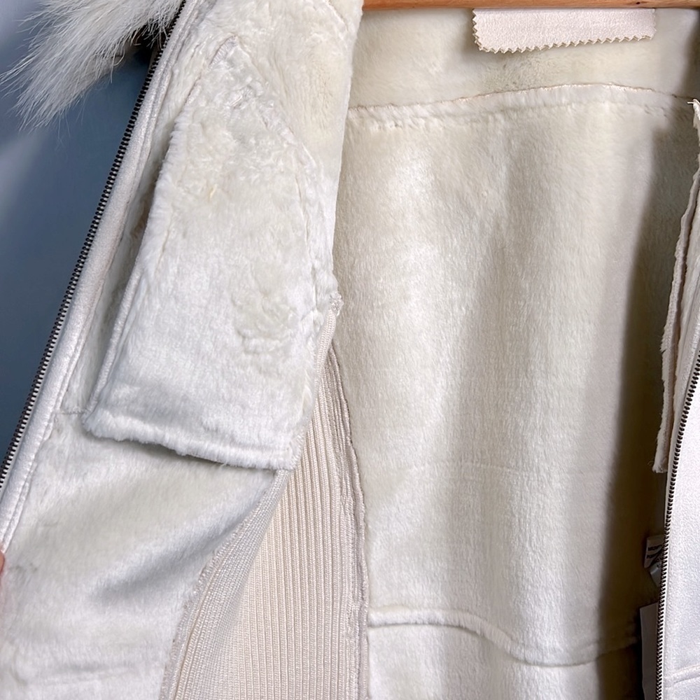 Bandolino Hooded Jacket with Faux Fur/Suede in Cream size S NWOT - Picture 14 of 16